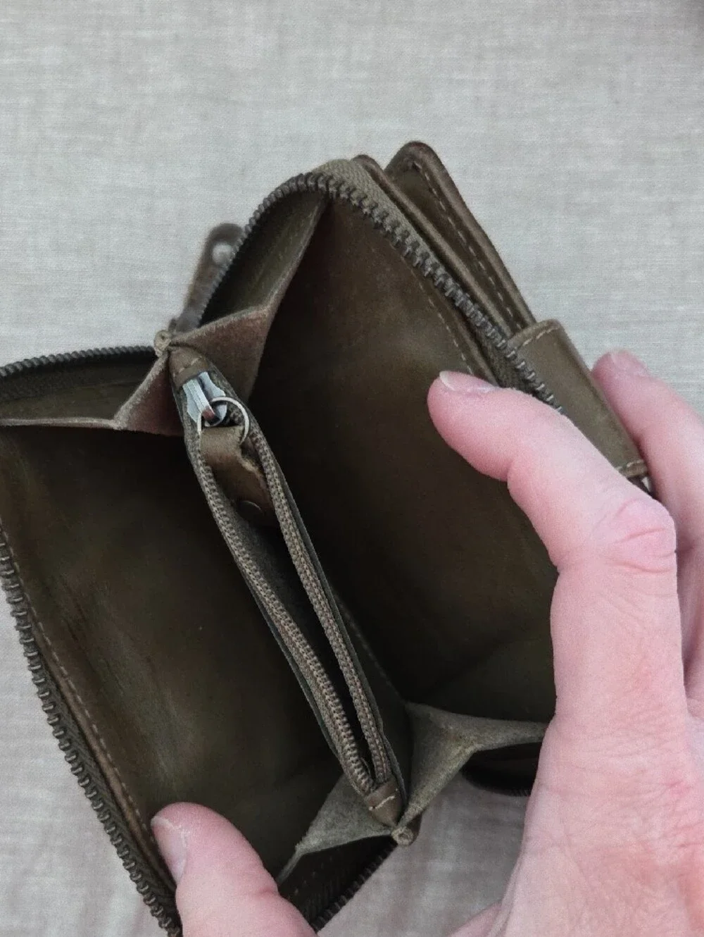 Olive Green Leather Wallet